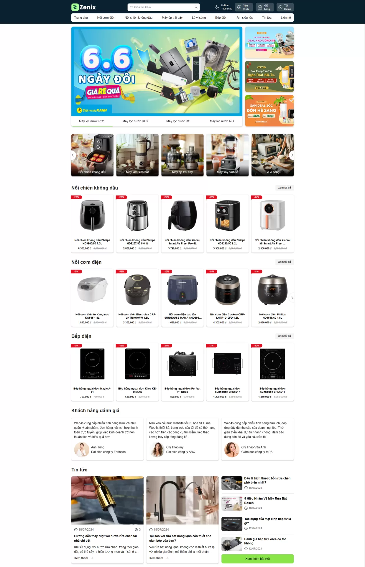 Website bán hàng đồ gia dụng Mẫu 3