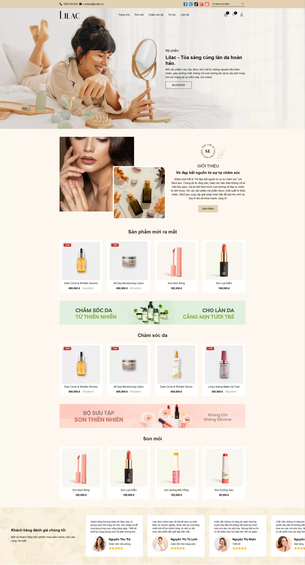 Website bán hàng mỹ phẩm Mẫu 5