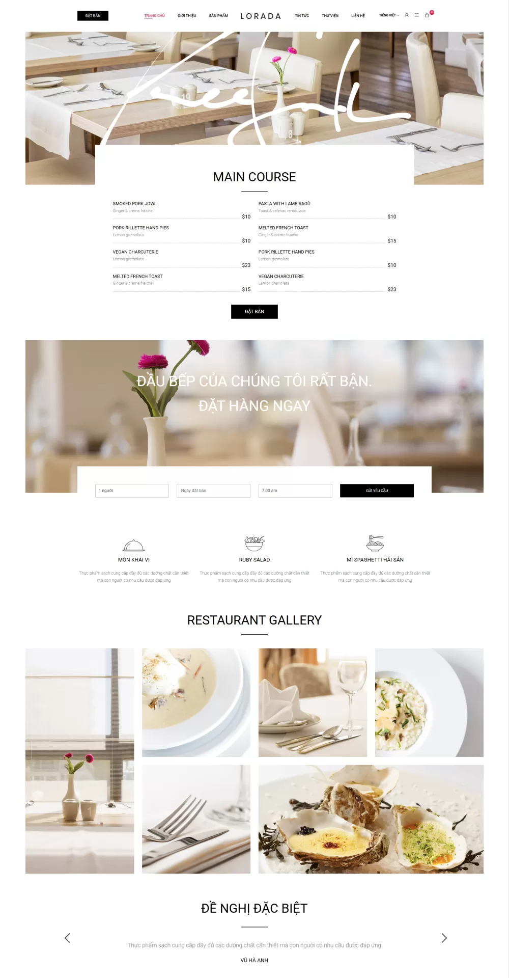 Website bán hàng thực phẩm Mẫu 8
