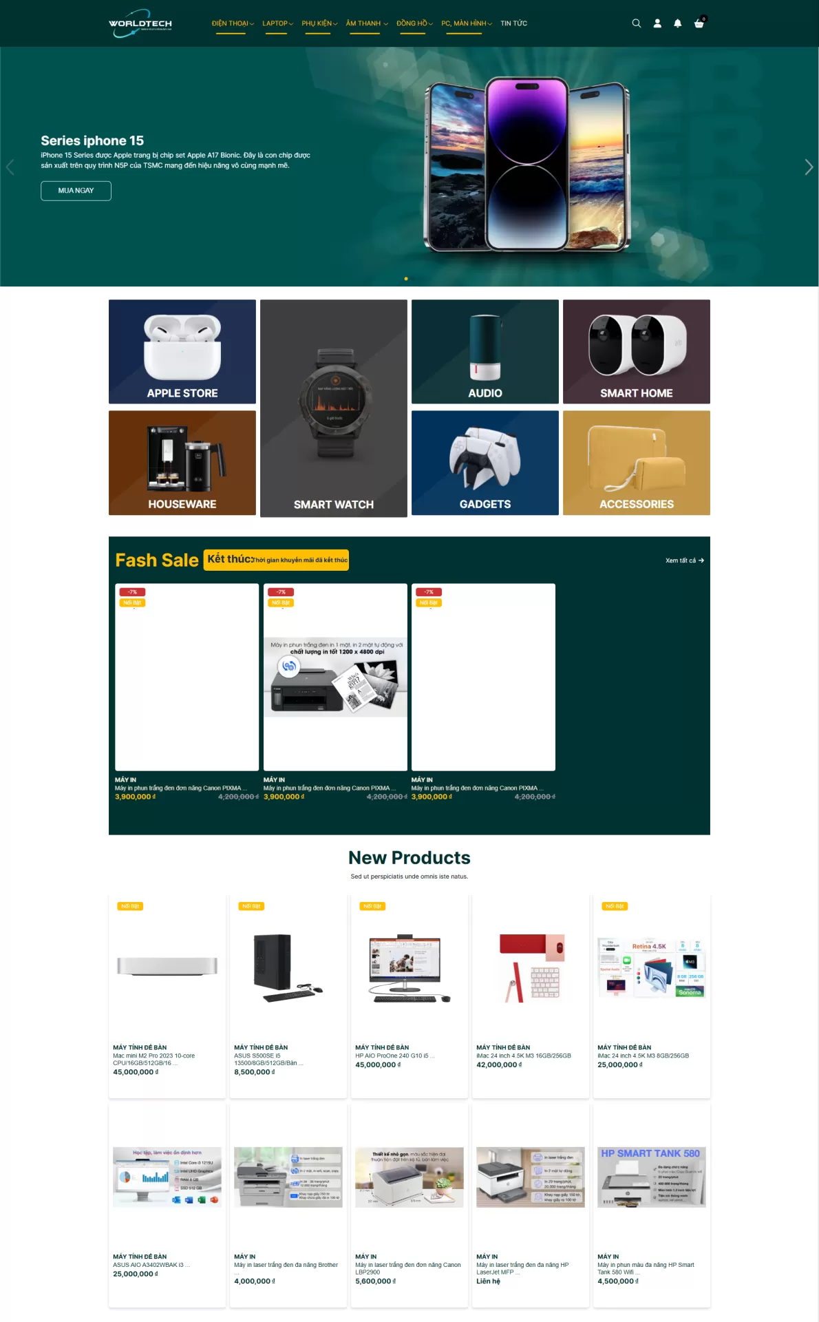 Website Điện máy Mẫu 1