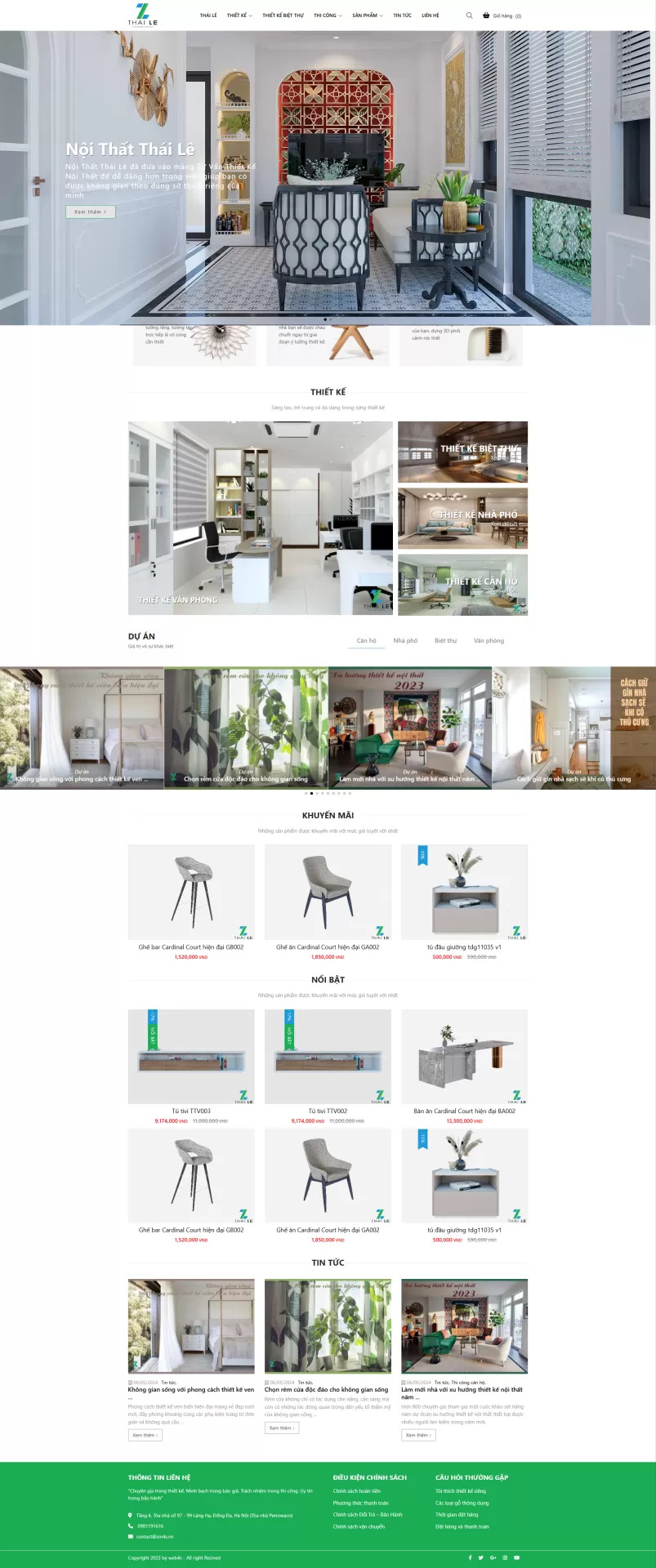  Website Nội thất Mẫu 4
