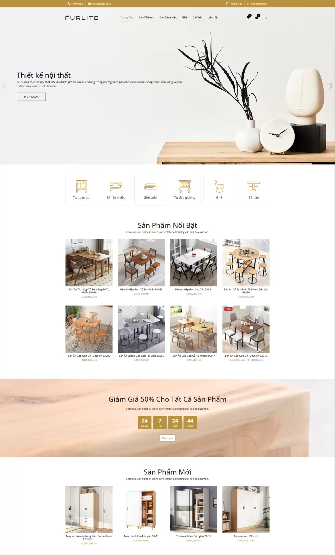 Website Nội thất Mẫu 9