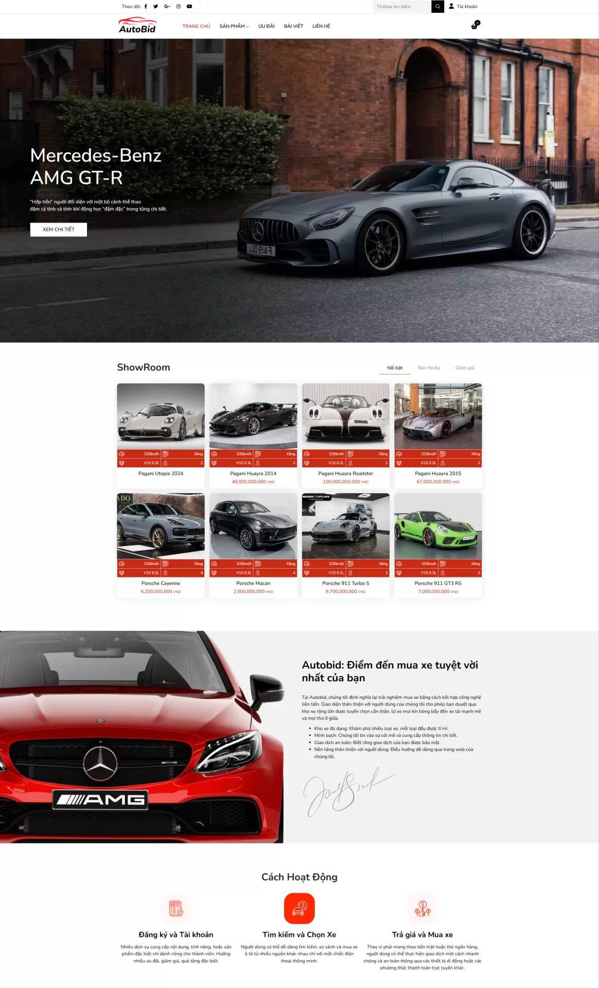 Website bán Ô tô Mẫu 5