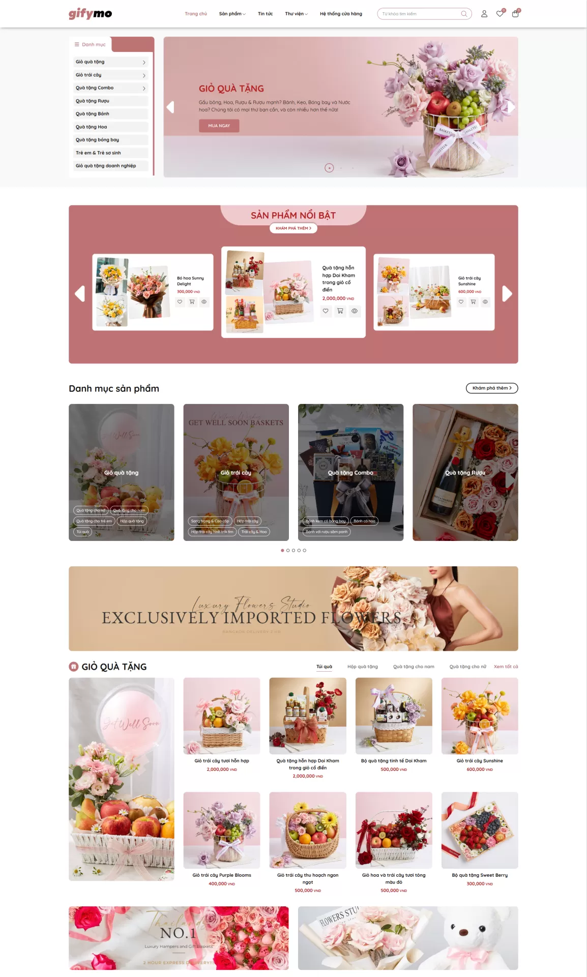 Website Quà tặng Mẫu 2