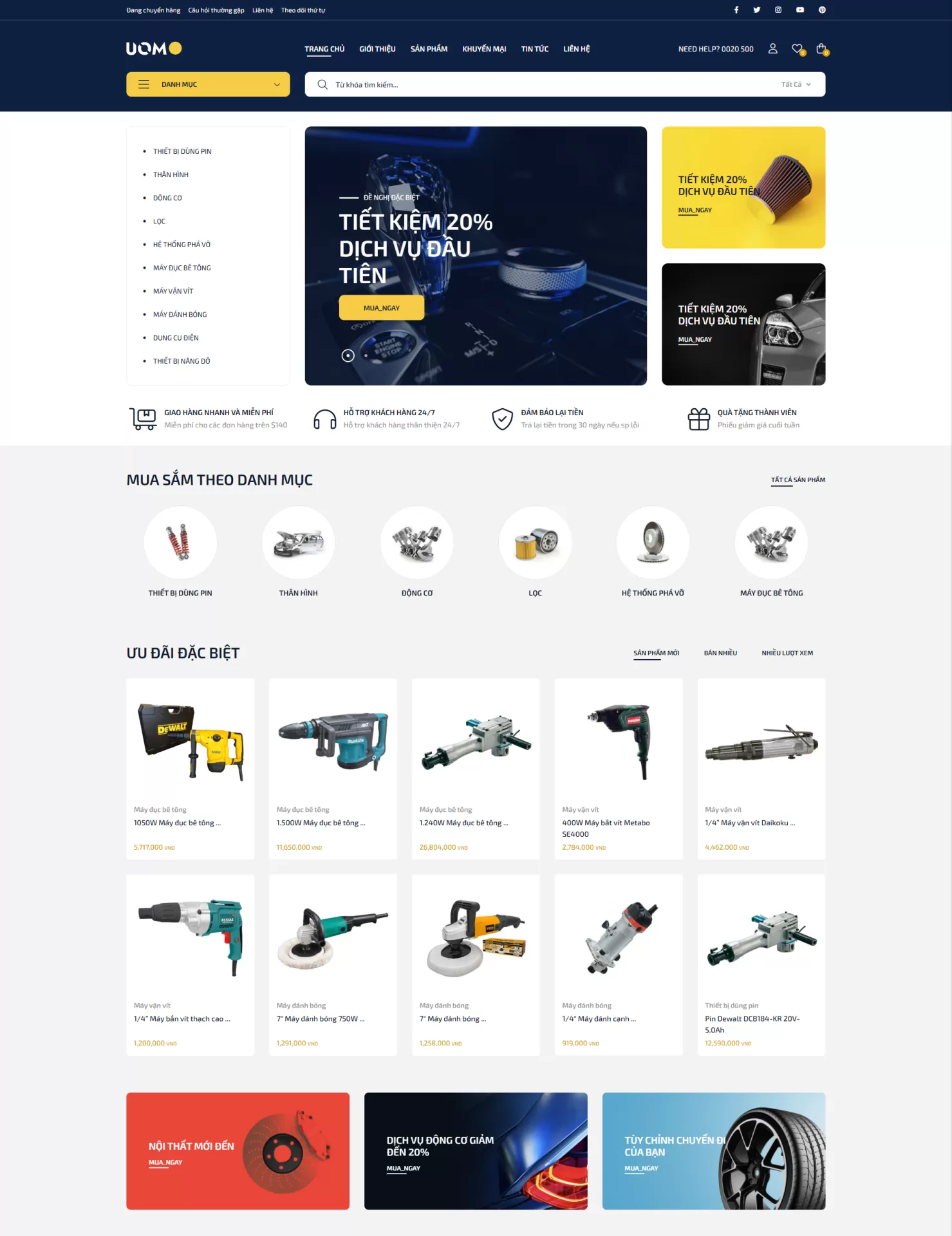 Website Thiết bị điện Mẫu 1