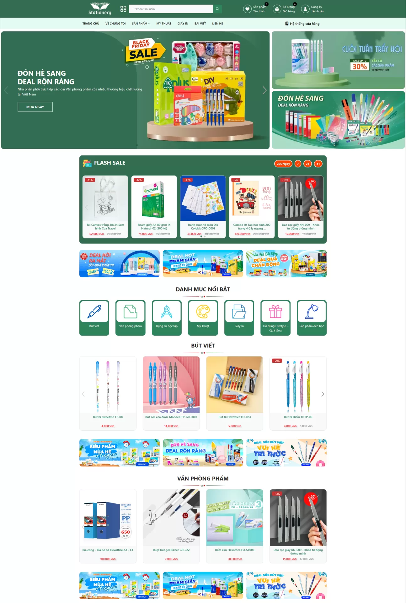 Website Văn phòng phẩm Mẫu 3