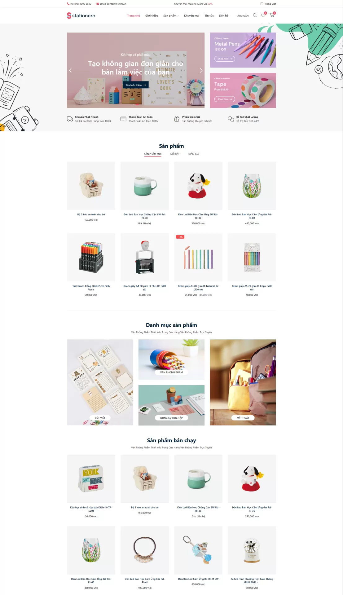 Website Văn phòng phẩm Mẫu 4
