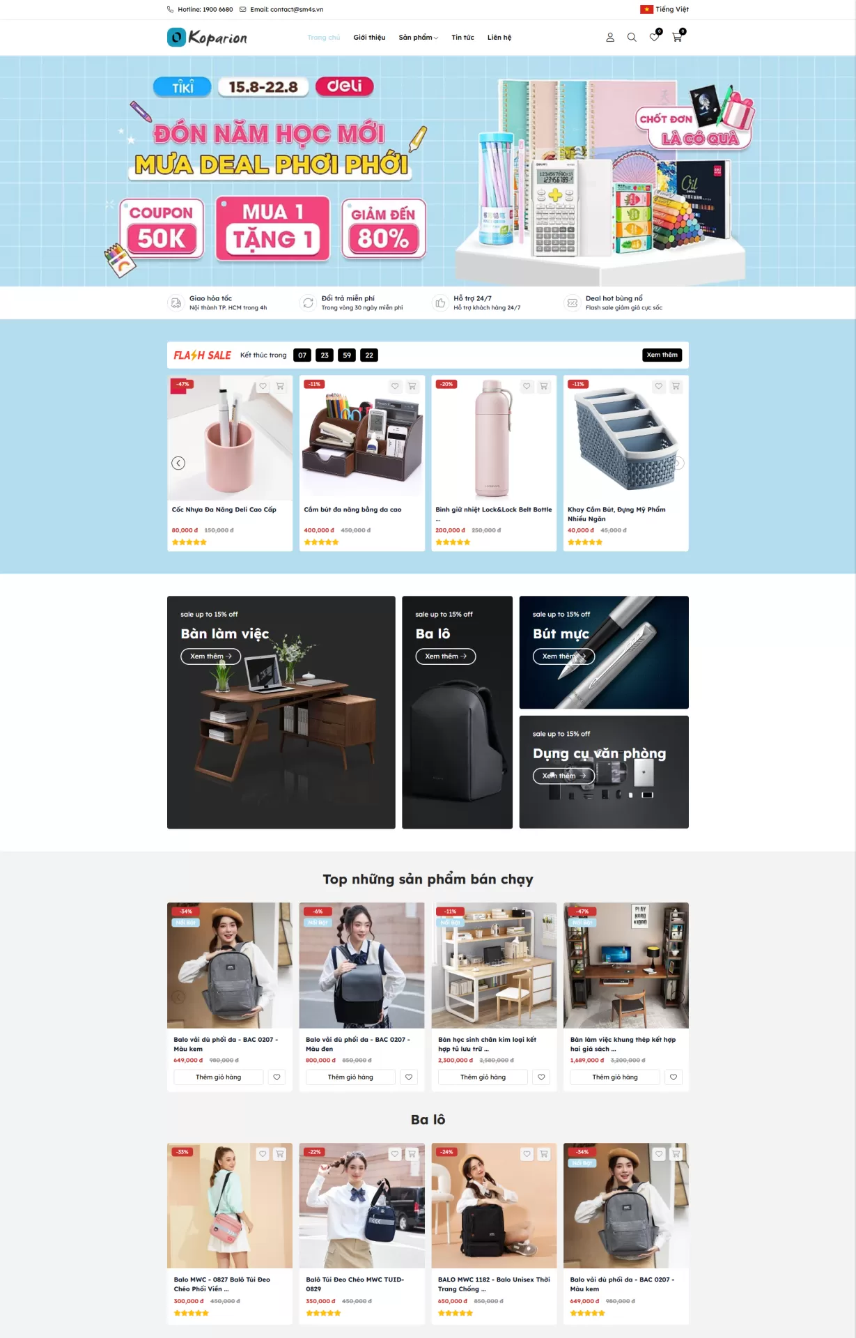 Website Văn phòng phẩm Mẫu 5