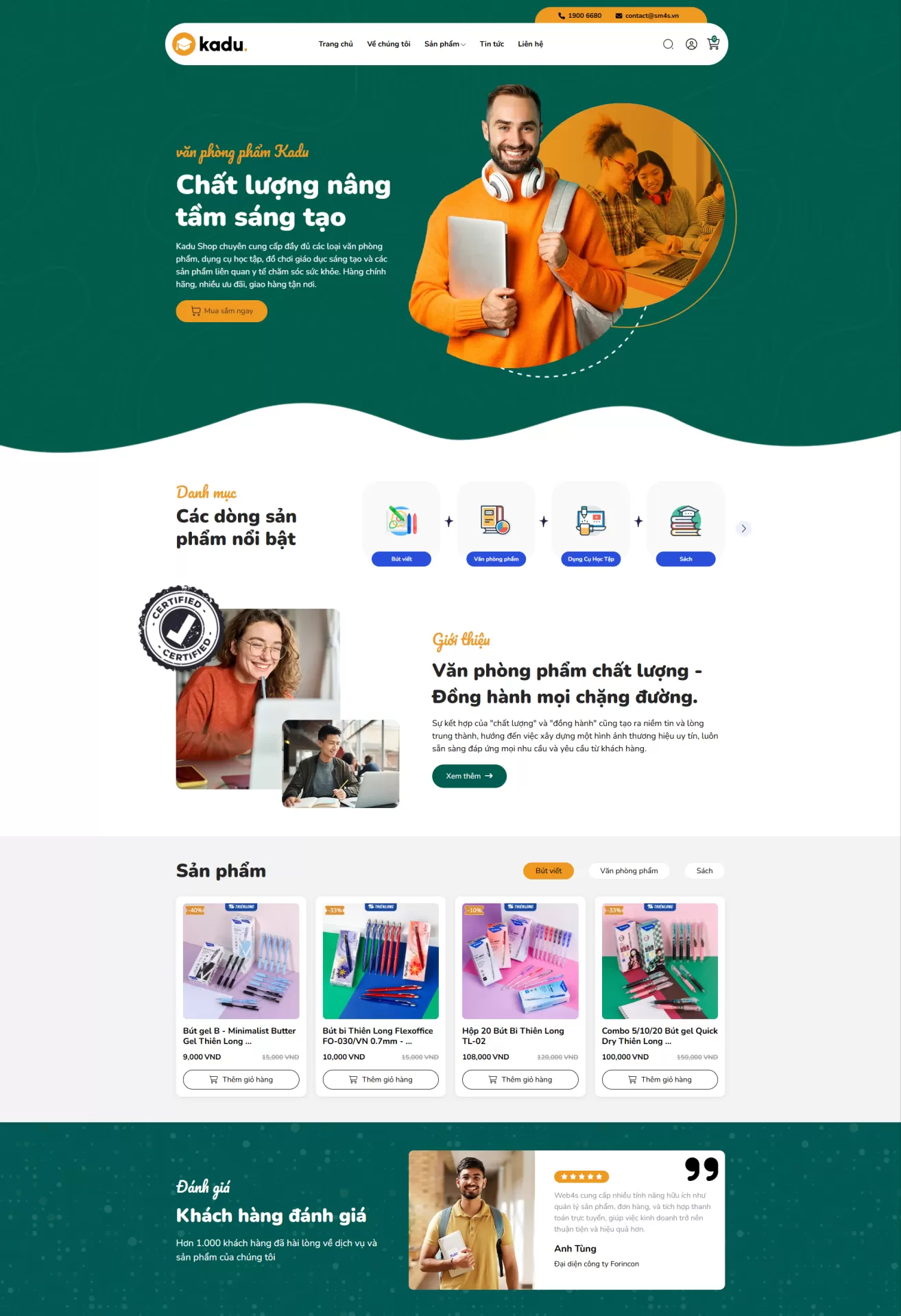 Website Văn phòng phẩm Mẫu 6